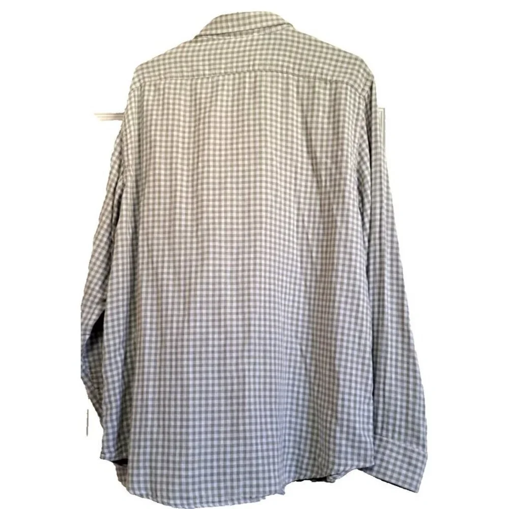 Banana Republic Men's Slim Fit XL Green Check Long Sleeve Button Down Shirt
